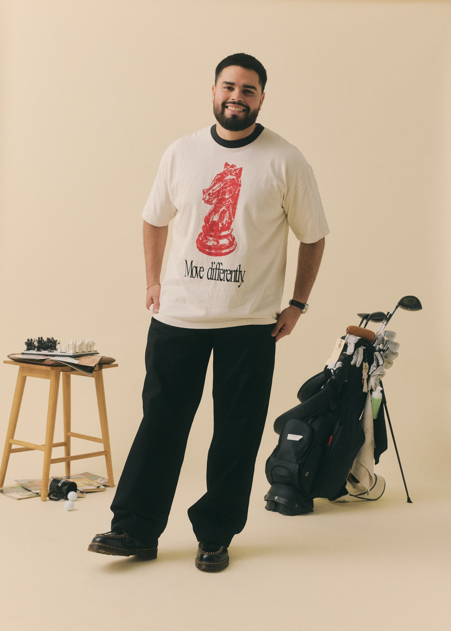 Move Differently Ringer T-Shirt (Creme)