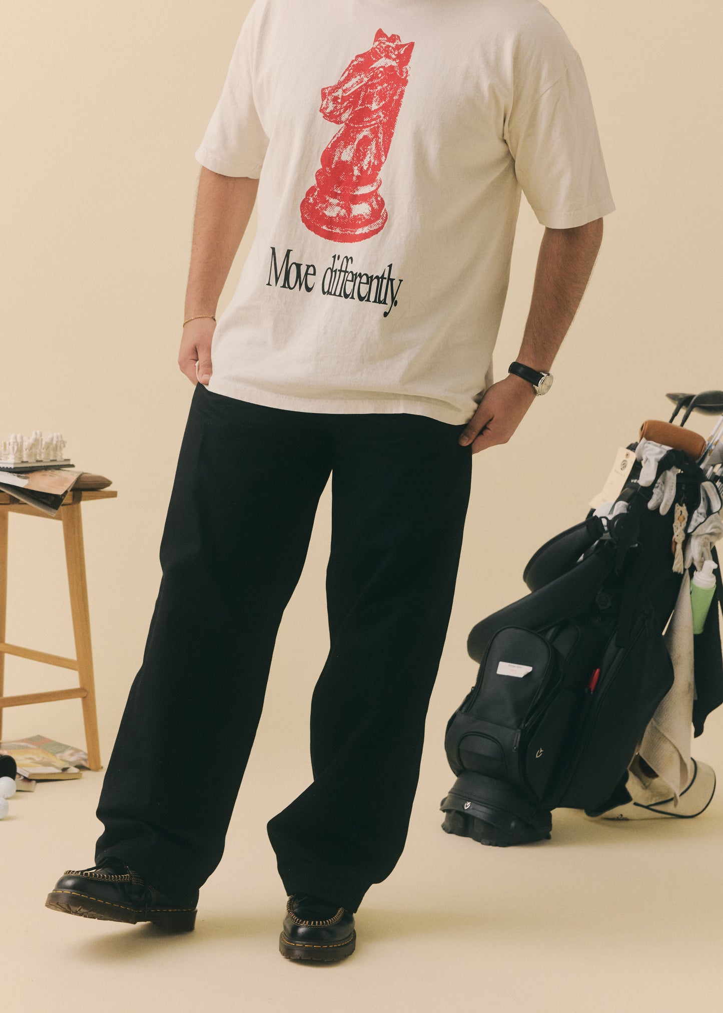 Move Differently Ringer T-Shirt (Creme)