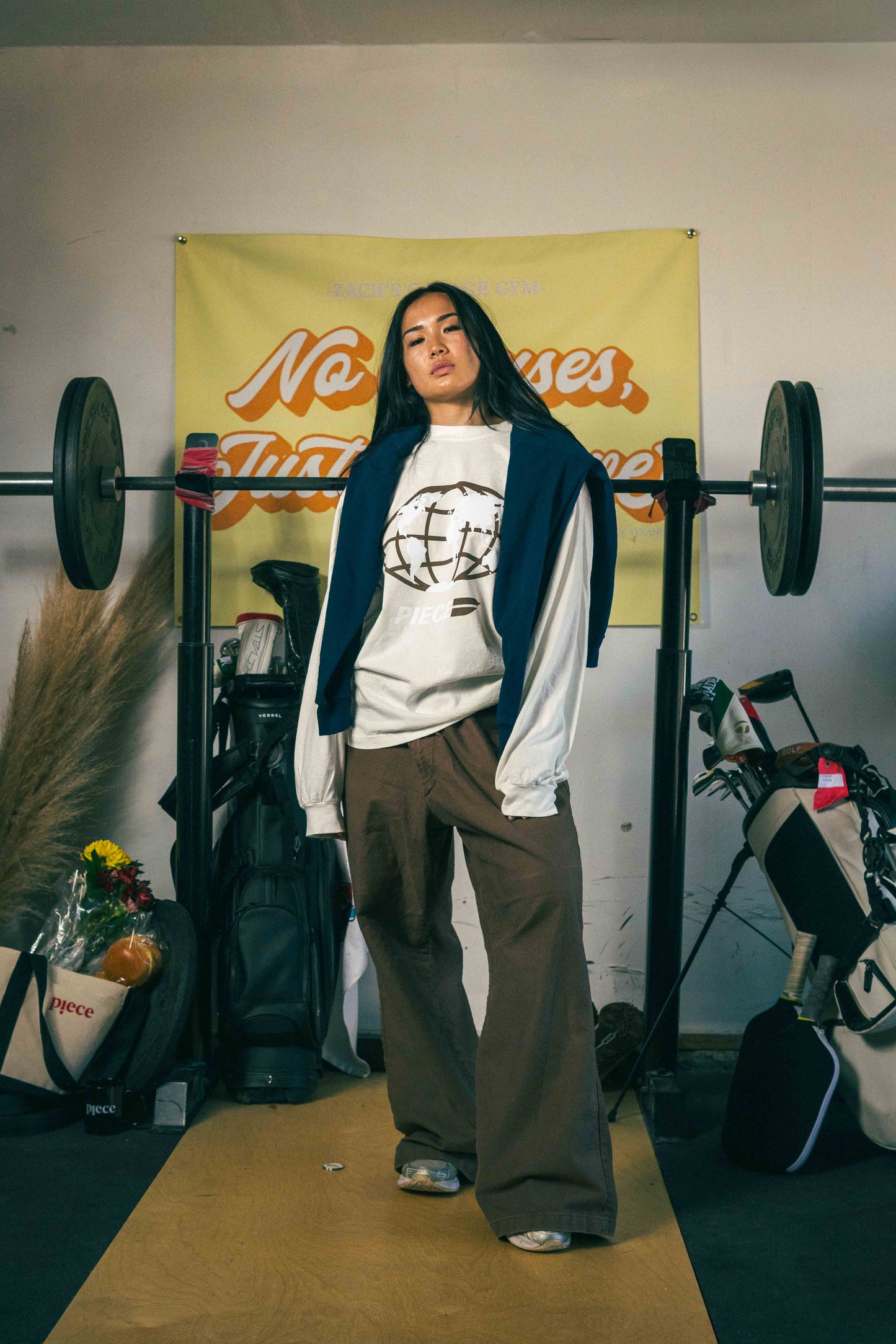 World Piece Long Sleeve T-Shirt (Creme & Cocoa)