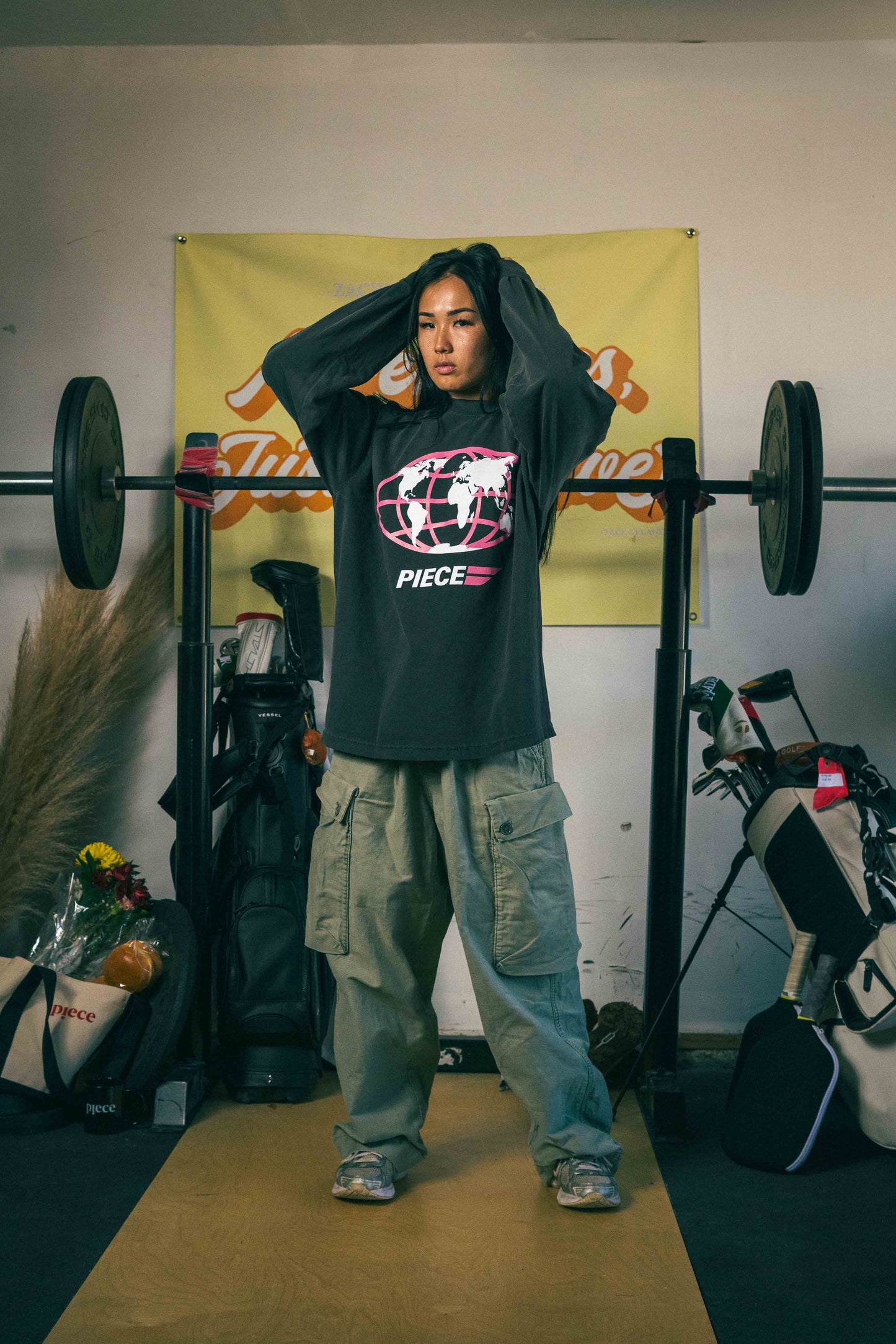 World Piece Long Sleeve T-Shirt (Smoked Salmon)