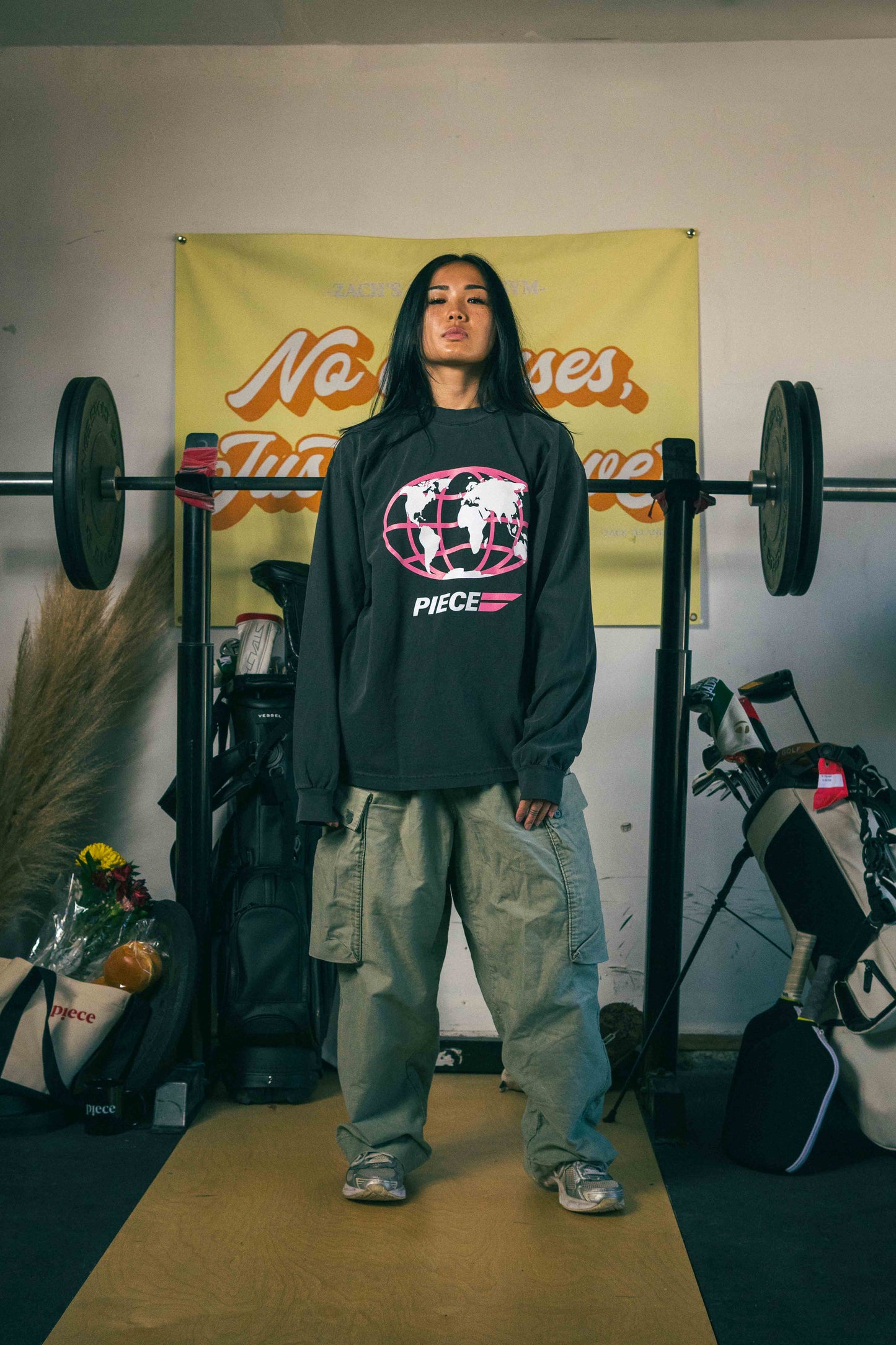 World Piece Long Sleeve T-Shirt (Smoked Salmon)