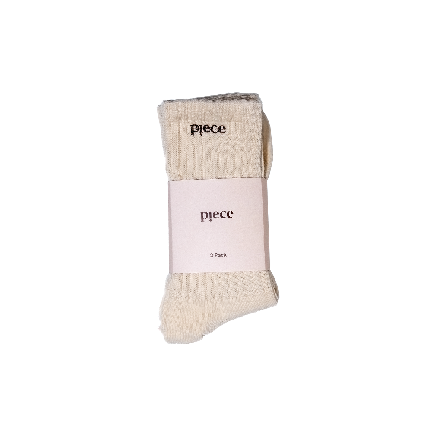Piece Logo Sock 2-Pack (Creme)