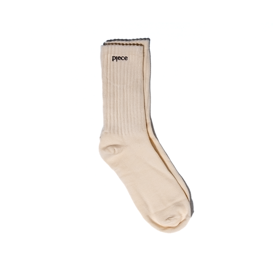 Piece Logo Sock 2-Pack (Creme)